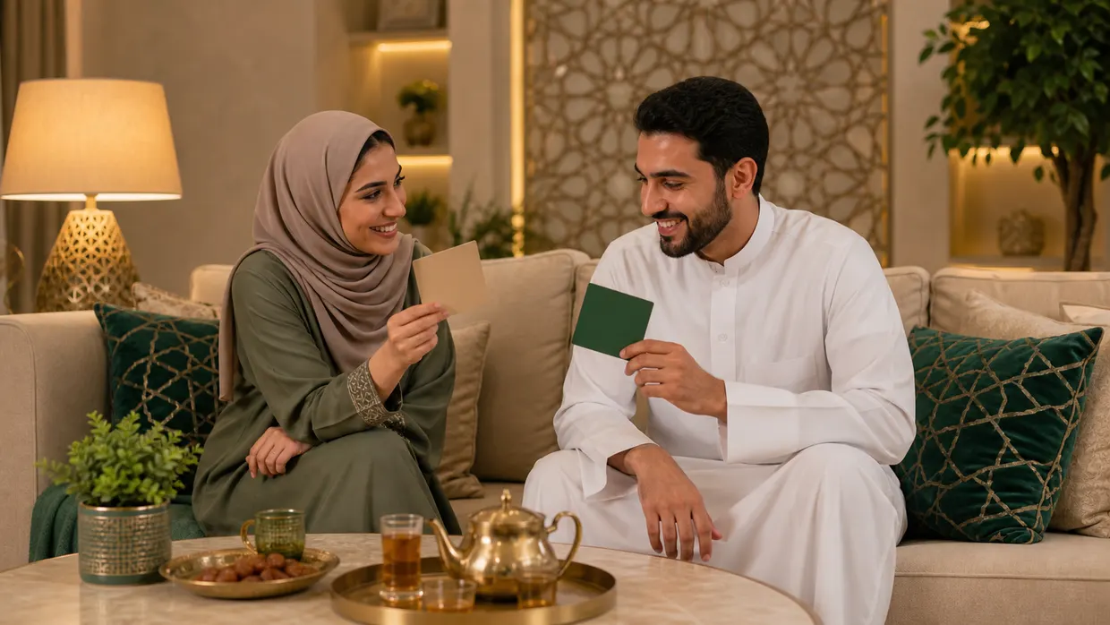زوجان يتخذان قرارًا يوميًا خفيفًا في جلسة منزلية